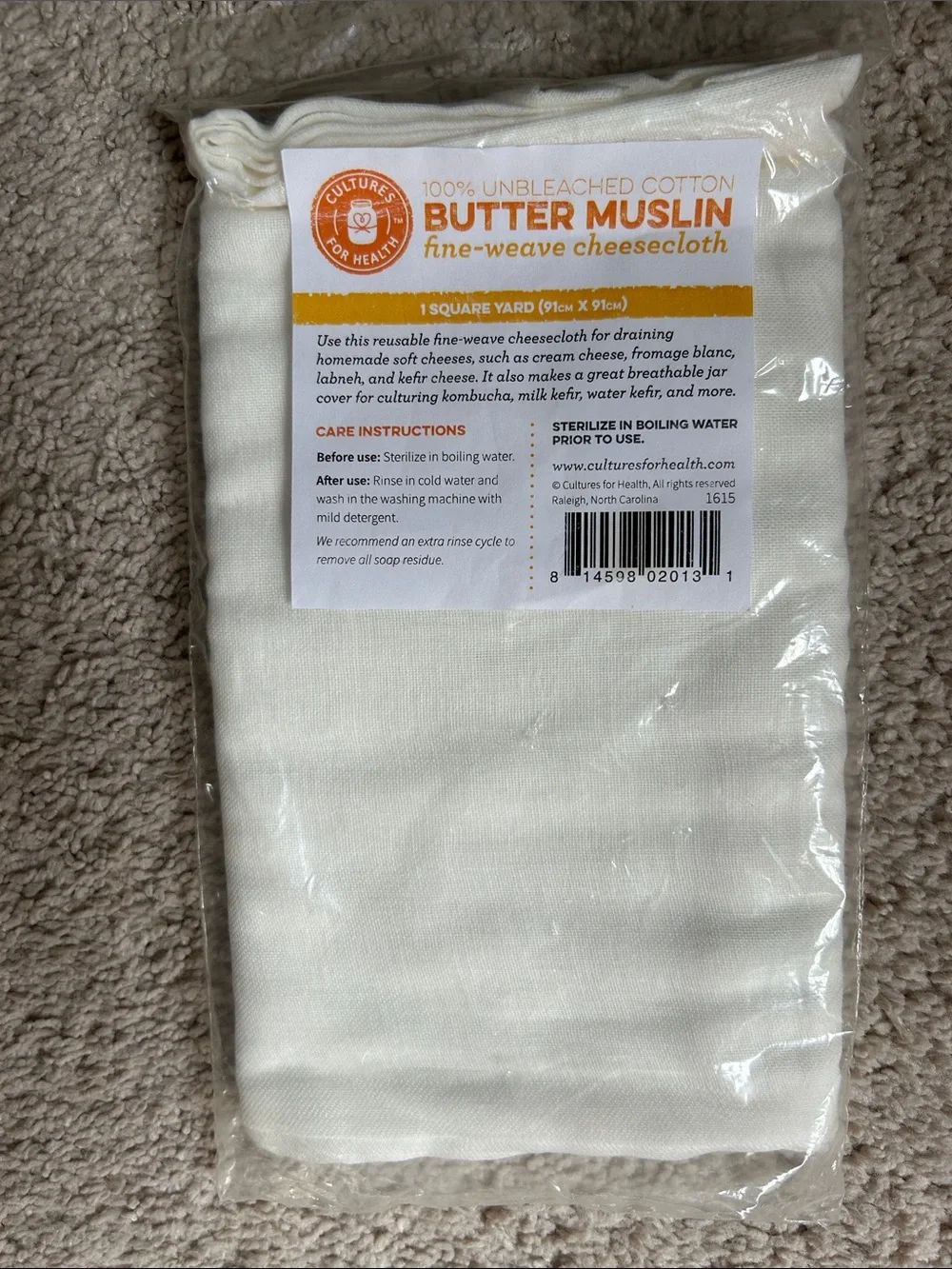 Butter Muslin fine weave cheesecloth- Cream Unbleached Cotton Never opened